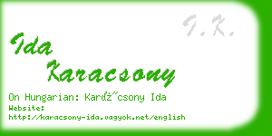 ida karacsony business card
